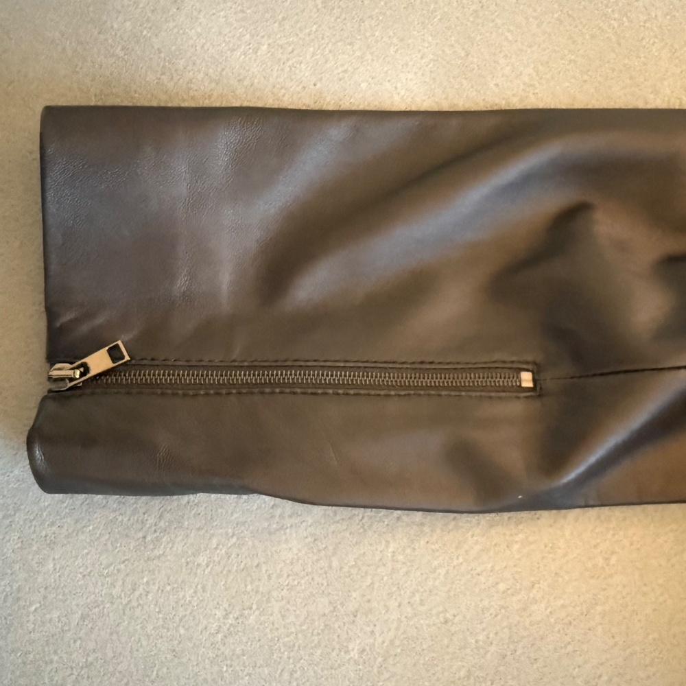 Navy Leather Jacket - Picture 5 of 7
